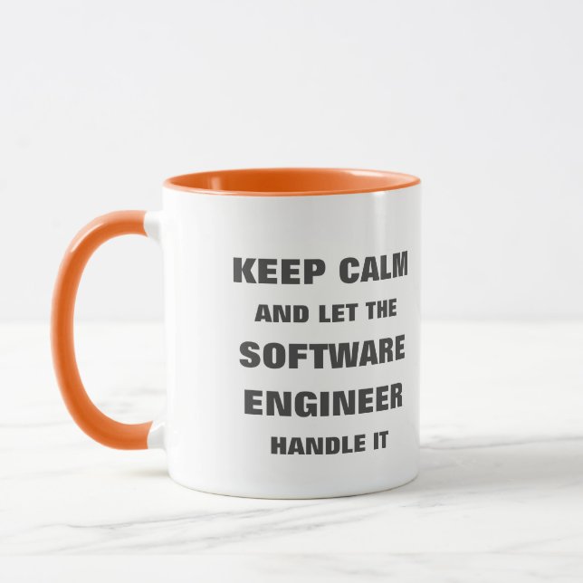 Mug Restez calme et laissez l'ingénieur logiciel s'en  (Gauche)