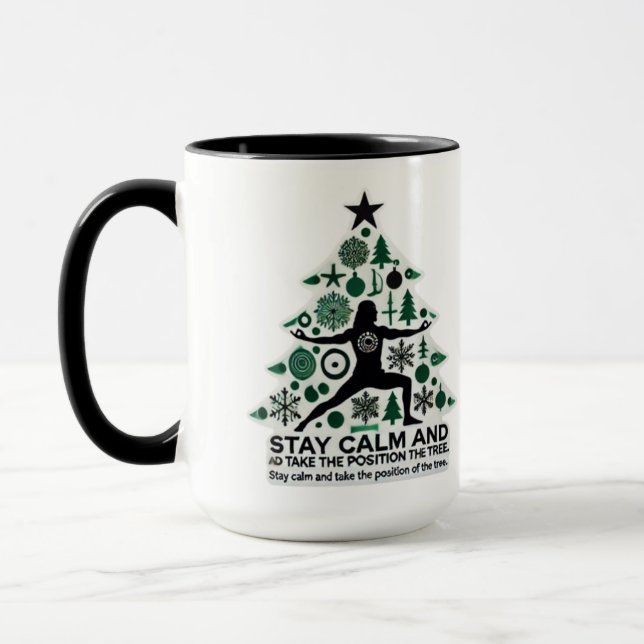 Mug Restez calme et supposez la pose de l'arbre (Gauche)