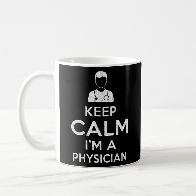 Mug Restez calme Je suis un médecin drôle docteur médi (Gauche)