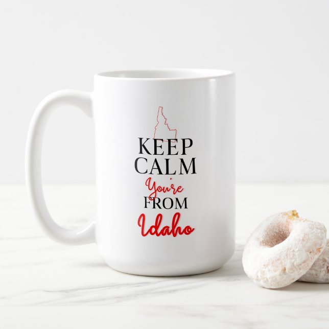 Mug Restez calme Vous êtes de l'Idaho (Avec donut)
