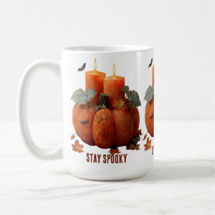 Mug Restez Citrouille Éffrayant avec des bougies