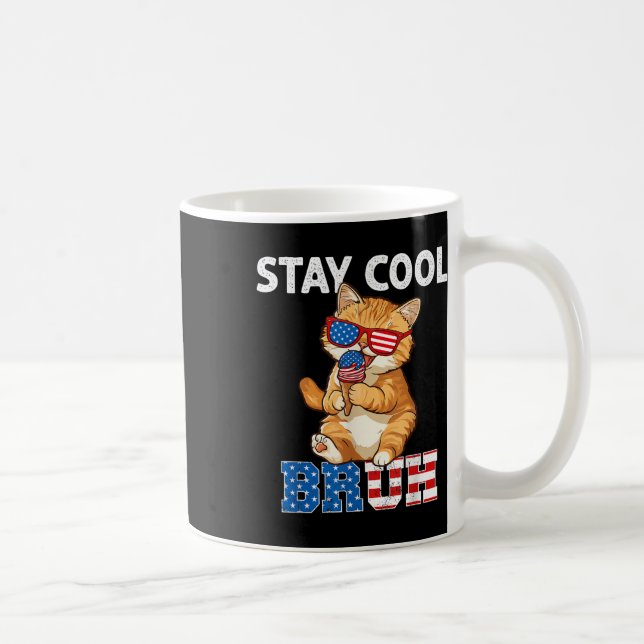 Mug Restez Cool Chat Popsicle Lover Drapeau américain  (Droite)