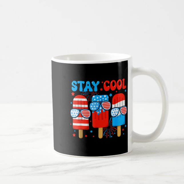 Mug Restez Cool Popsicle Boys Hommes 4 juillet Drapeau (Droite)