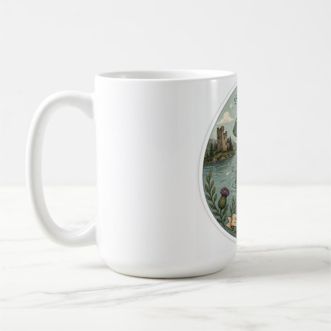 Mug Restez Curieux Cozy Cryptide Nessie Monstre du Loc (Gauche)