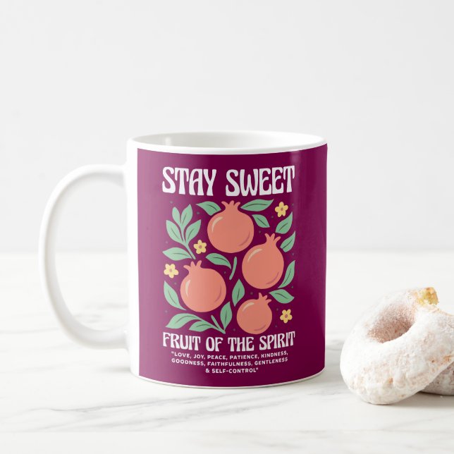 Mug Restez Douce Fruit De L'Esprit Grenade Fruité (Avec donut)