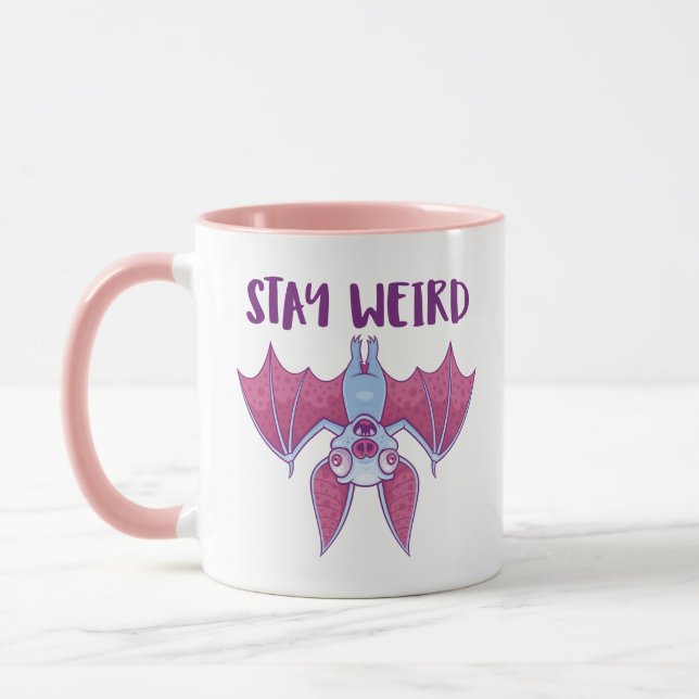 Mug Restez Drôle Chauve-Souris Vampire Albino Dessin A (Gauche)