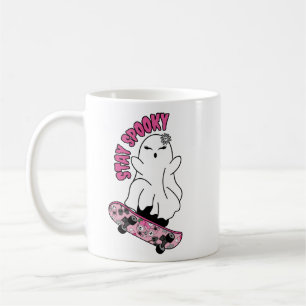 Mug "Restez Éffrayant" Fantôme sur un skateboard - Coo