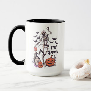 Mug Restez Éffrayant Halloween Skeleton Spider Bat Cit