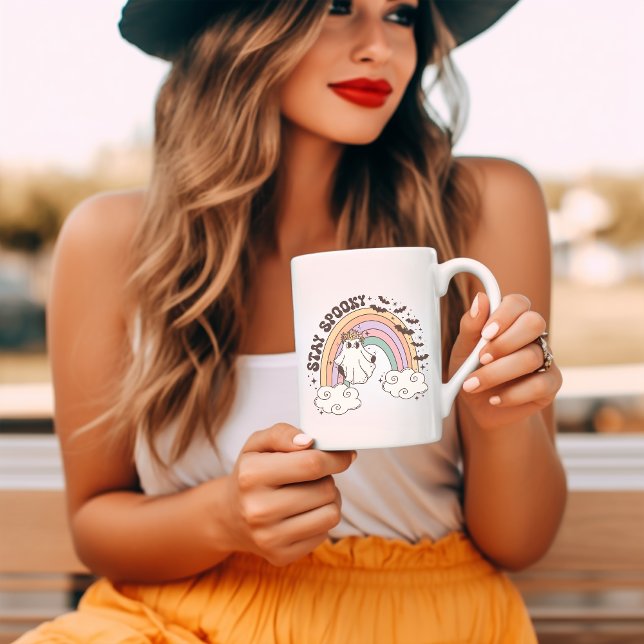 Mug Restez Éffrayant Rétro Super Halloween (Créateur téléchargé)