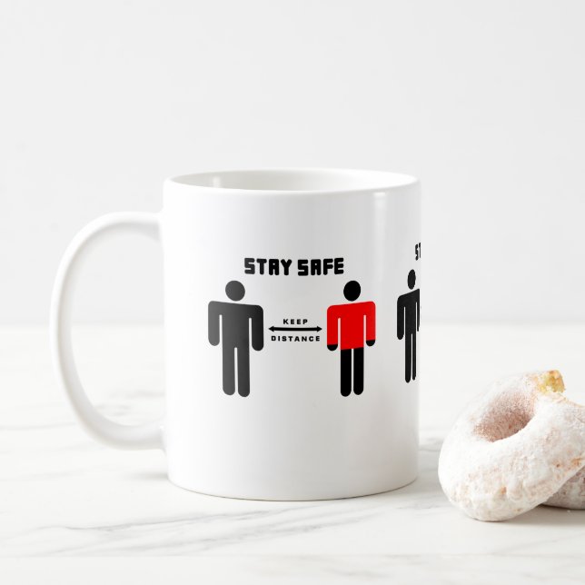 Mug Restez en sécurité Les Chemises rouges (Avec donut)