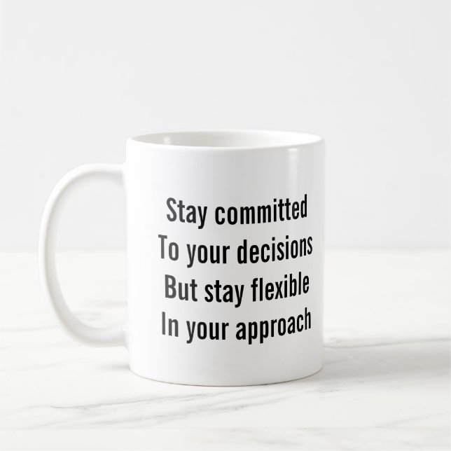 Mug "Restez engagé dans vos décisions..." Tony Robbins (Gauche)