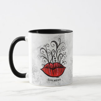Mug Restez Étrange Lèvres Gothiques Tatouage Oddity