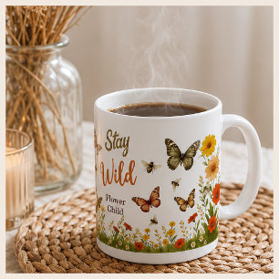 Mug Restez Fleur Sauvage Enfant Boho Fleurs et Abeille