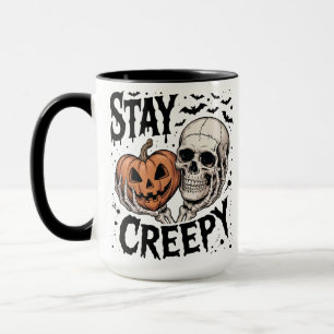 Mug Restez Flippant Halloween Squelette Crâne Citrouil