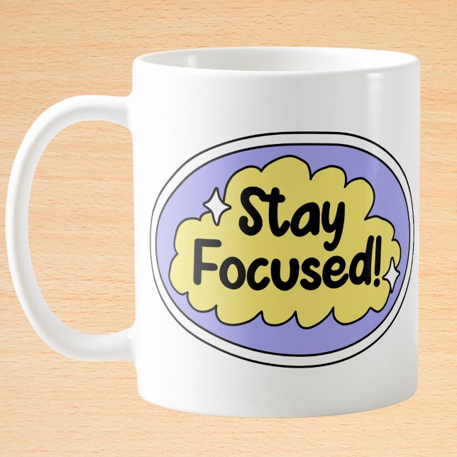 Mug Restez focalisé Nuage Jaune Purple Motivation (Créateur téléchargé)