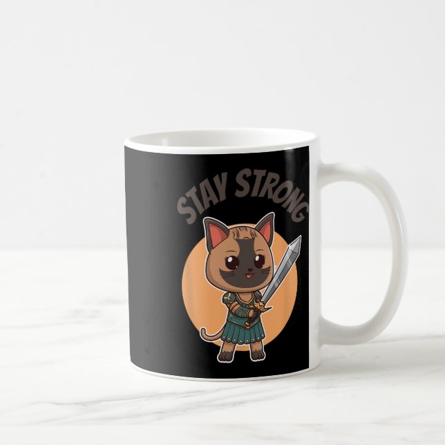 Mug Restez fort Chat guerrier (Droite)
