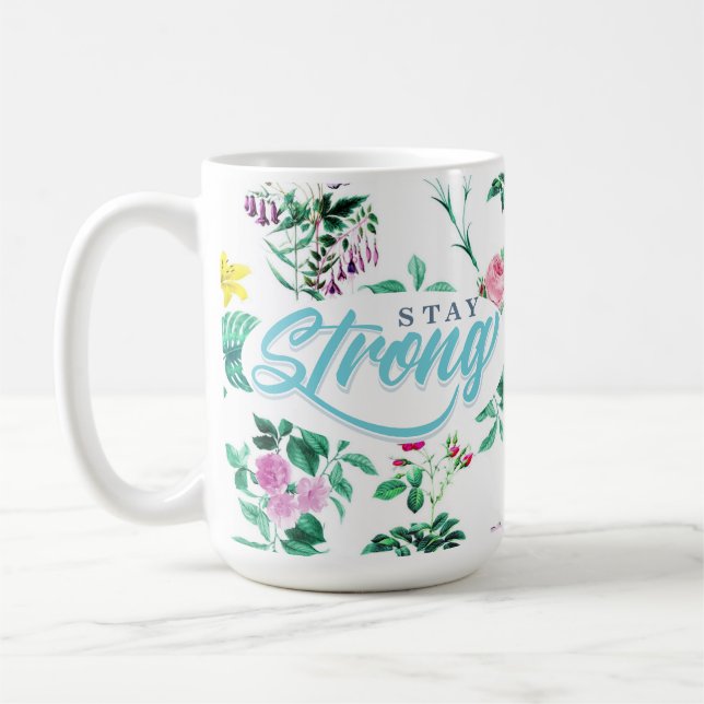 Mug Restez forts | Floral (Gauche)