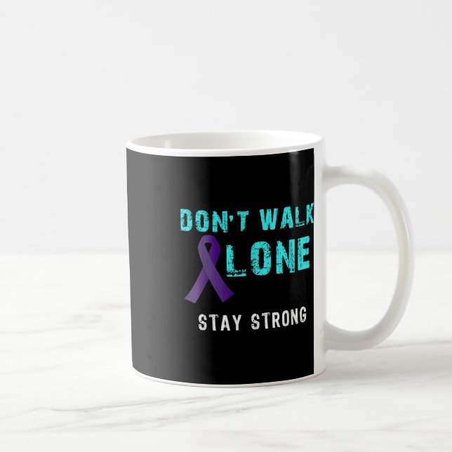 Mug Restez forts Prévention du suicide au ruban Turquo (Droite)