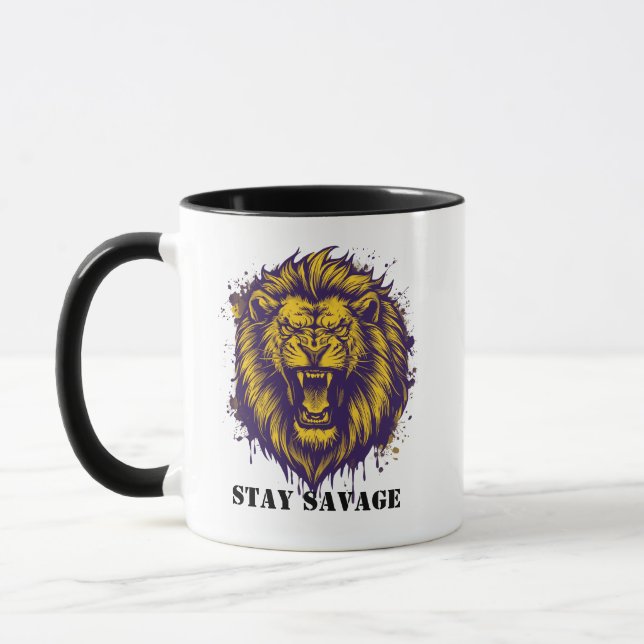 Mug Restez Lion Graphique Sauvage Alpha Lion (Gauche)