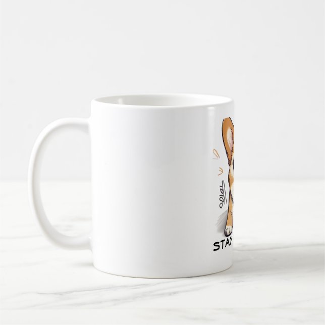 Mug Restez Pawsitive, Restez Positive, Mignonne Chien  (Gauche)