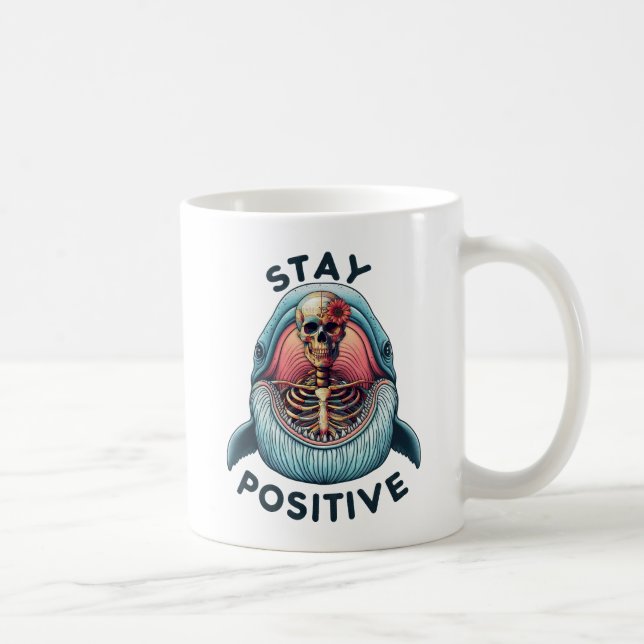 Mug Restez positif - Squelette et baleine (Droite)