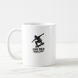 Mug Restez Sauvage Skate Libre Design de Silhouette de