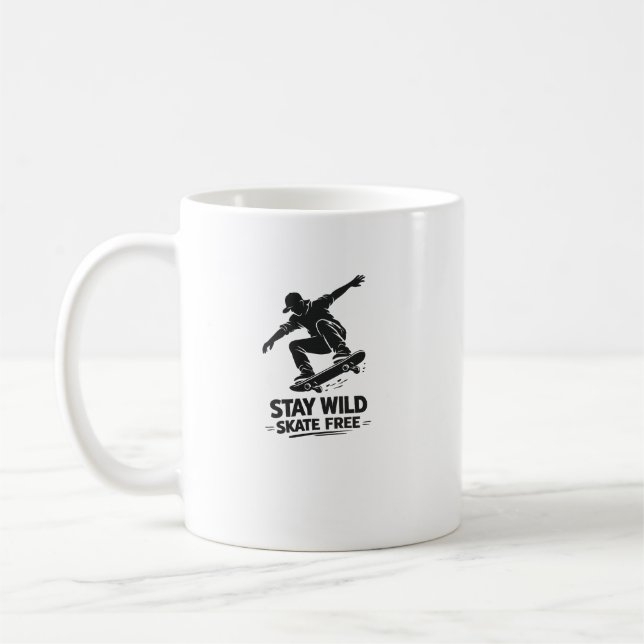 Mug Restez Sauvage Skate Libre Design de Silhouette de (Gauche)