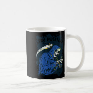 Mug Restez Squelette Positif Halloween Faucheuse Motiv
