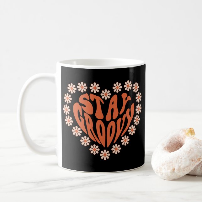 Mug Restez Super Coeur Avec Fleurs (Avec donut)