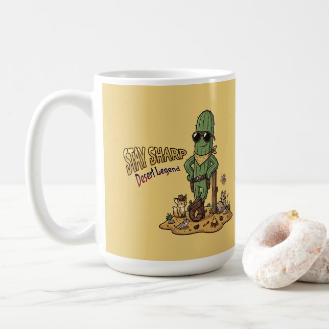 Mug Restez Tranchant Légende du Désert Cowboy Cactus I (Avec donut)