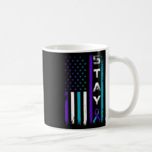 Mug Restez Turquoise Violet Ruban Usa Drapeau Préventi