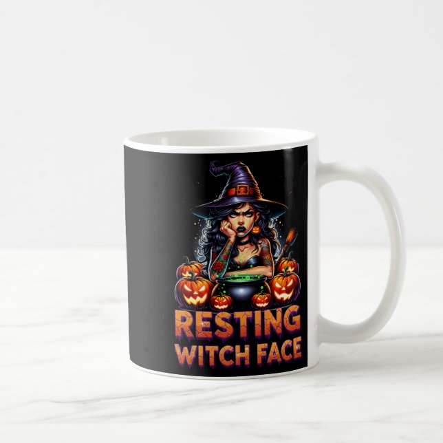 Mug Resting Witch Face Funny Sarcastic Halloween Rude  (Droite)
