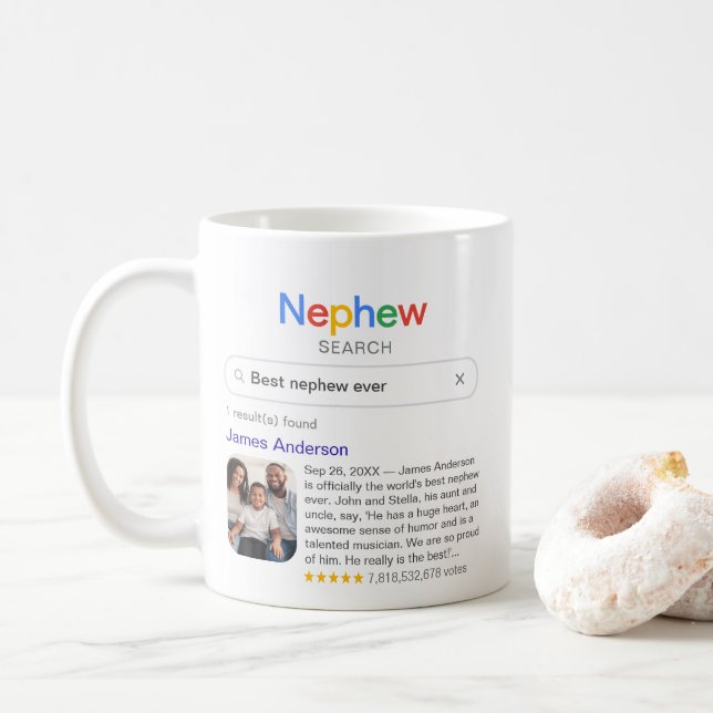 Mug Résultat de recherche drôle "Meilleur neveu de tou (Avec donut)