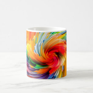 Mug Résumé Abstrait Vibrant Moderne Tourbillon