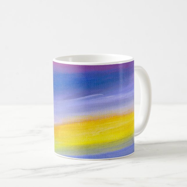 Mug Résumé abstrait violet et rayon doré (Devant droit)