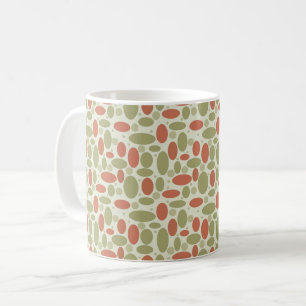 Mug Résumé rétro brun beige vert galets pierre de mer