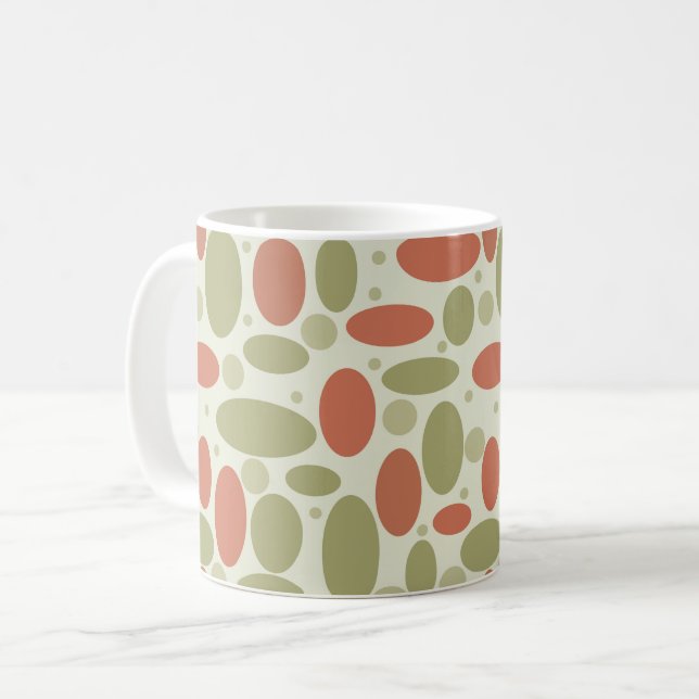 Mug Résumé rétro brun beige vert galets pierre de mer (Devant gauche)