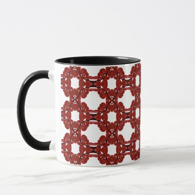 Mug Résumé Rouge Abstrait Peinture Acrylique Fluid Art (Gauche)