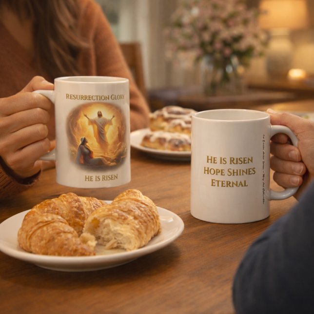Mug Resurrection Glory – He Is Risen Inspirational (Créateur téléchargé)