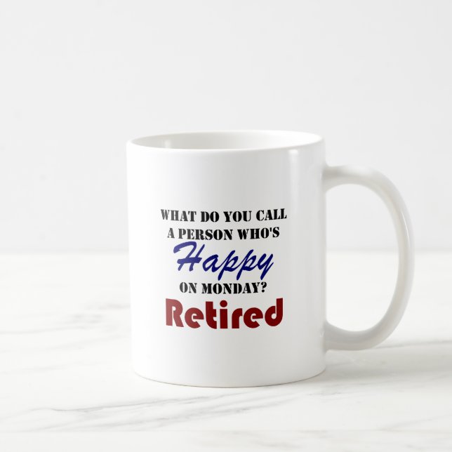 Mug Retiré sur la retraite drôle de lundi retirez la (Droite)