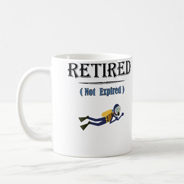Mug Retired Not Expired Scuba Diving (Gauche)
