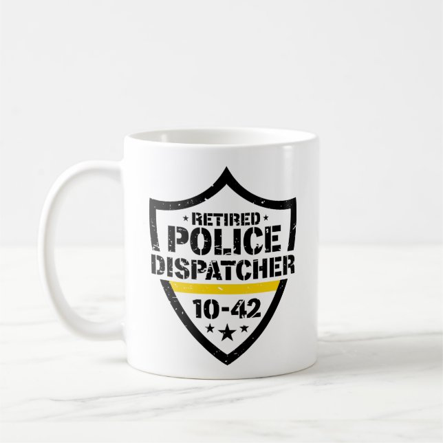 Mug Retired Police Emergency Dispatcher 10-42 (Gauche)