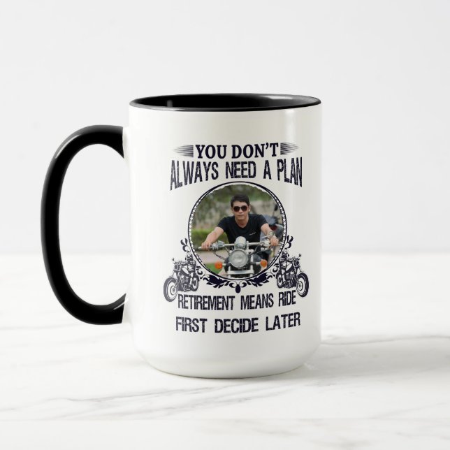 Mug Retirement Biker Dad Custom Picture (Gauche)