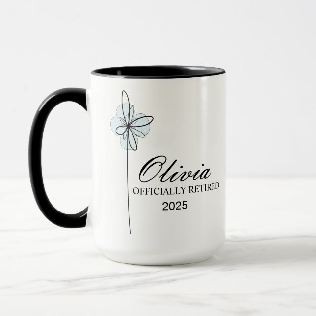 Mug Retirement Mug, Personalized Happy Retirement Cup, (Gauche)
