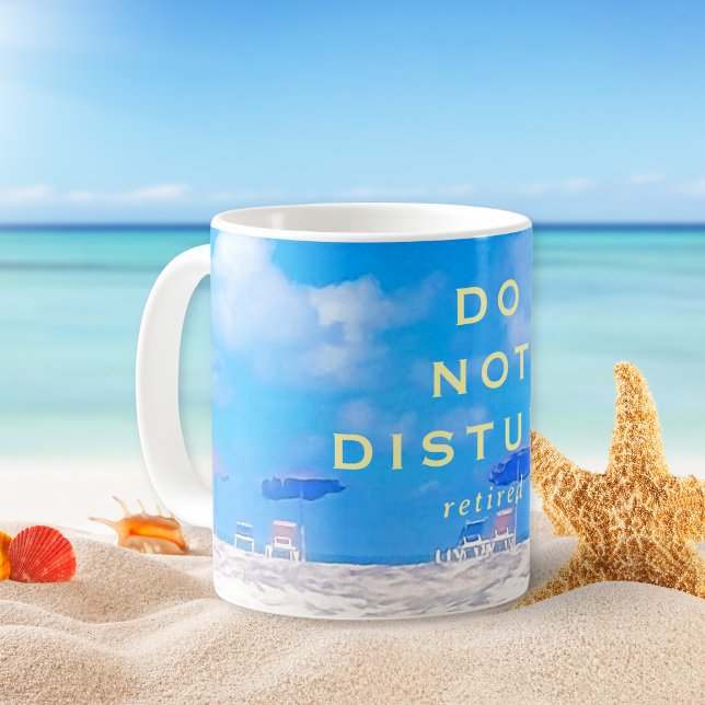 Mug Retirement Summer Beach Blue White Gift (Créateur téléchargé)