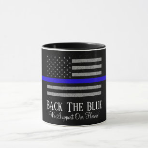 MUG RETOUR À LA BOUE DE POLICE DE SOUTIEN BLEU