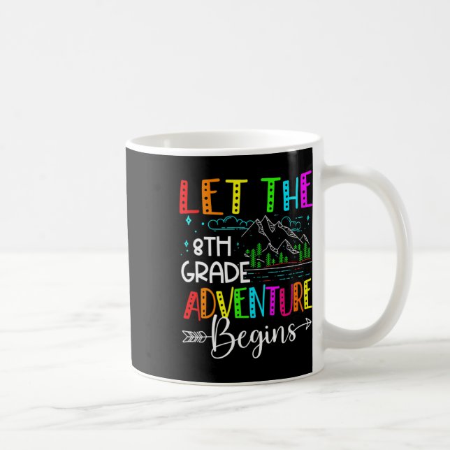 Mug Retour À L'École Amusement Laisser L'Aventure De 8 (Droite)