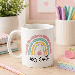 Mug Retour à l'école Arc-en-ciel Professeur Vie