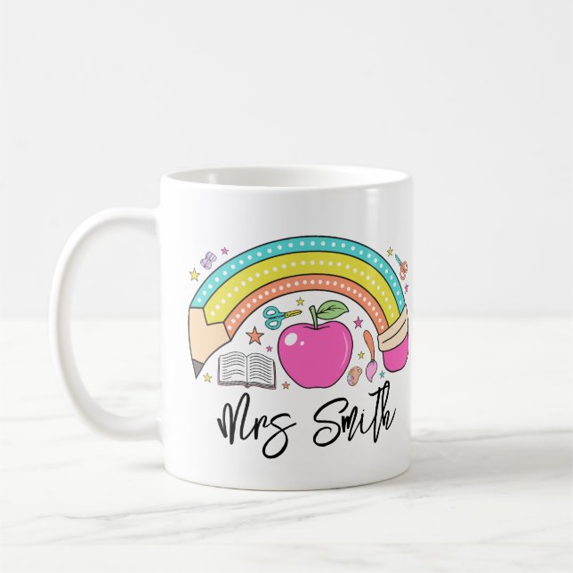 Mug Retour à l'école Arc-en-ciel Professeur Vie (Gauche)