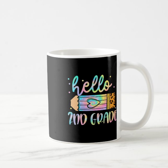 Mug Retour À L'École Bonjour 2E Année Leopard Tie Dye  (Droite)